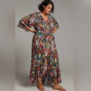 Anthropologie Farm Rio jungle wrap Dress